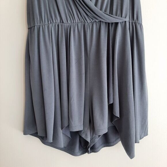 BEAR DANCE / Surplice Spaghetti Strap Stretchy & Soft Romper Blue Sz L - Picture 4 of 10